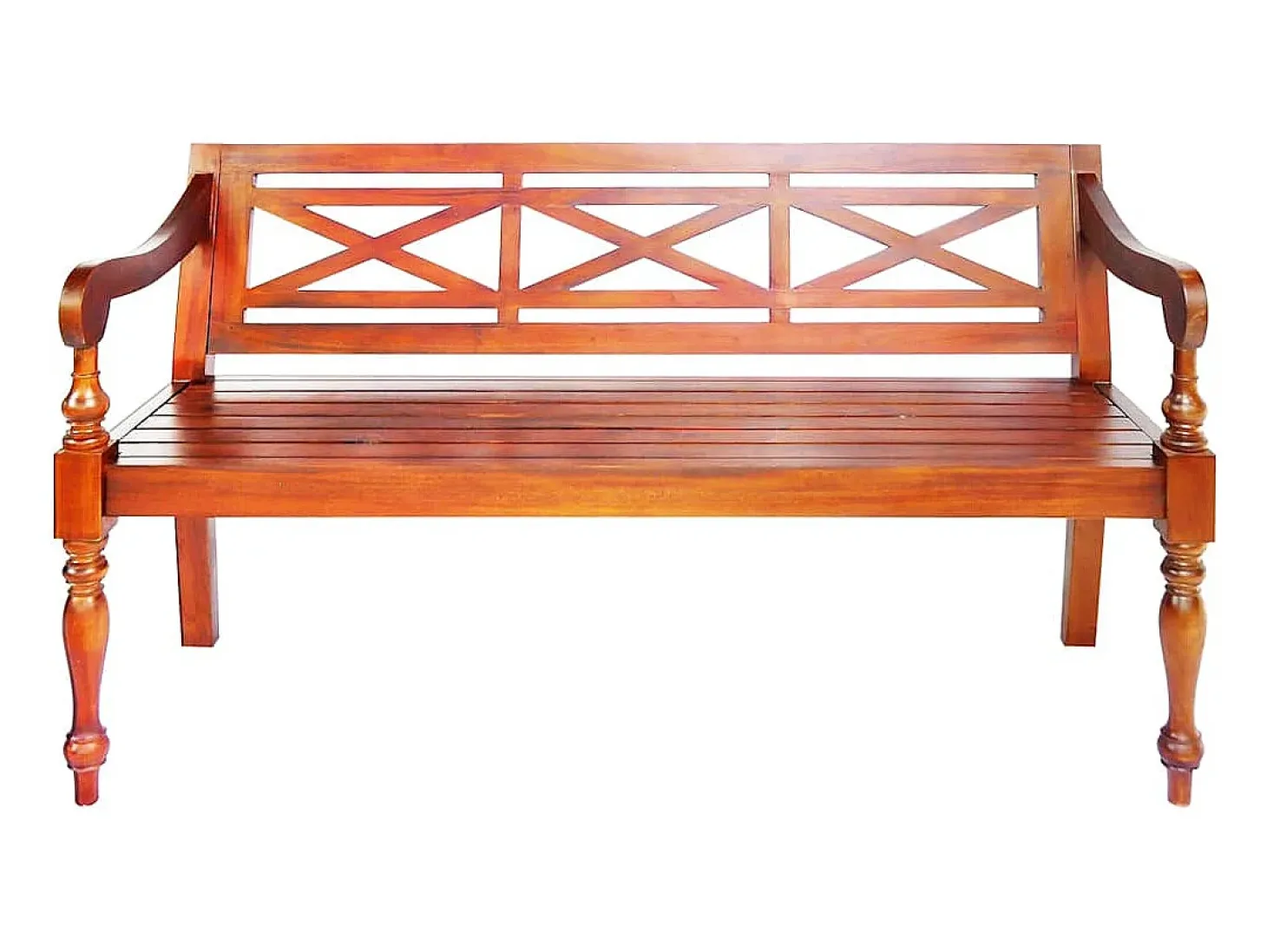 Banco Batavia 123 cm Madera Maciza de Caoba Marrón Oscuro