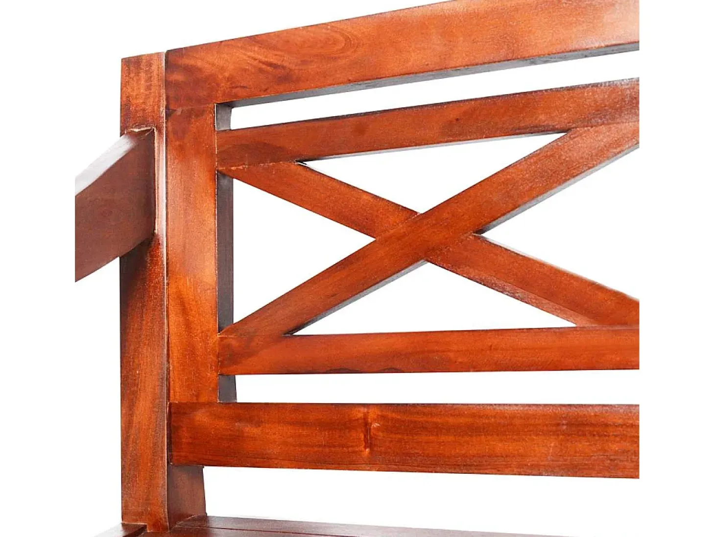 Banco Batavia 123 cm Madera Maciza de Caoba Marrón Oscuro