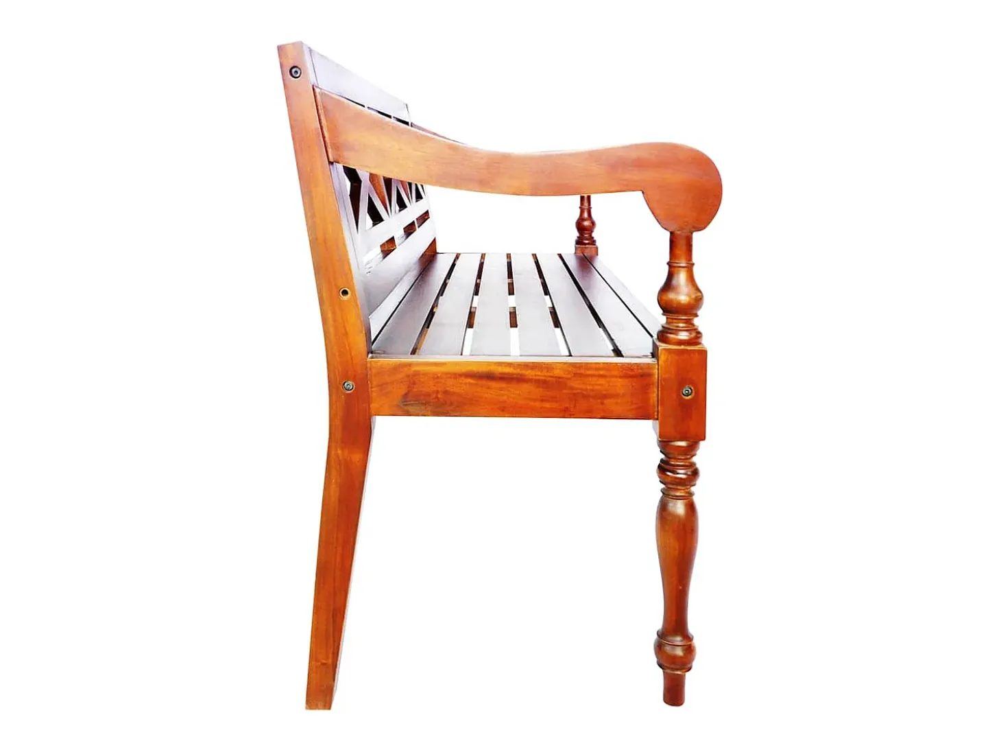 Banco Batavia 123 cm Madera Maciza de Caoba Marrón Oscuro
