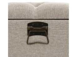 Banco con almacenaje y respaldo 110 cm Tejido Crema
