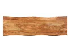 Banco con borde de madera natural 110 cm Madera maciza de acacia acero