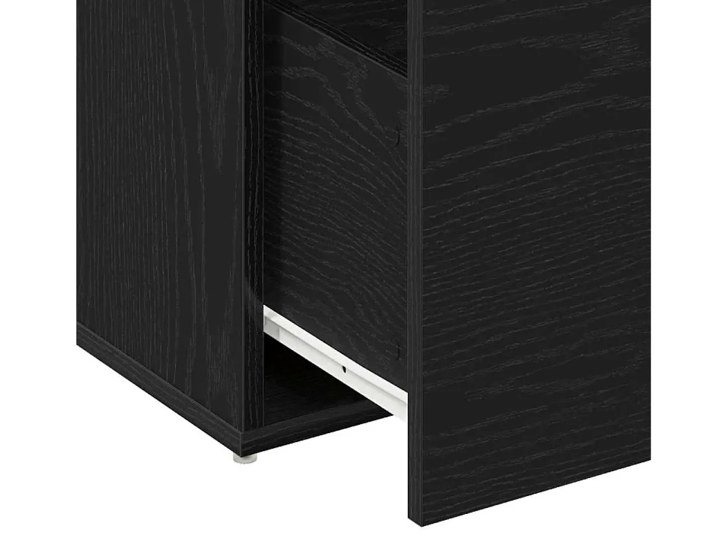 Banco con cajón Negro 80 x 40 x 45 cm Madera de ingeniería