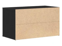 Banco con cajón Negro 80 x 40 x 45 cm Madera de ingeniería