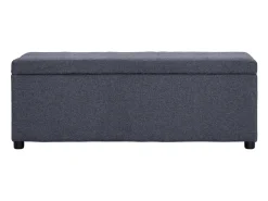 Banco con compartimento de almacenaje 116 cm Gris oscuro Poliéster