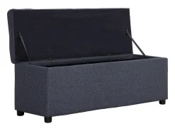 Banco con compartimento de almacenaje 116 cm Gris oscuro Poliéster