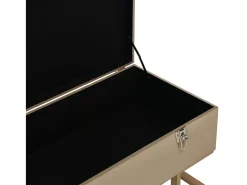 Banco con compartimento de almacenaje 105 cm Terciopelo Beige