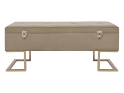 Banco con compartimento de almacenaje 105 cm Terciopelo Beige