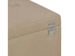 Banco con compartimento de almacenaje 105 cm Terciopelo Beige