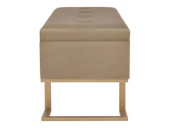 Banco con compartimento de almacenaje 105 cm Terciopelo Beige