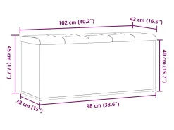 Banco de almacenaje de madera antigua 102x42x45 cm madera de ingeniería