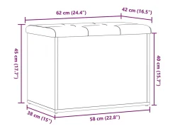 Banco de almacenaje de madera antigua 62x42x45 cm madera de ingeniería