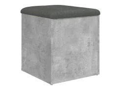 Banco de almacenaje de madera de ingeniería gris hormigón 42x42x45 cm