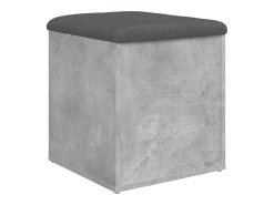 Banco de almacenaje de madera de ingeniería gris hormigón 42x42x45 cm