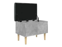 Banco de almacenaje de madera de ingeniería gris hormigón 62x42x46 cm