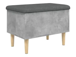 Banco de almacenaje de madera de ingeniería gris hormigón 62x42x46 cm