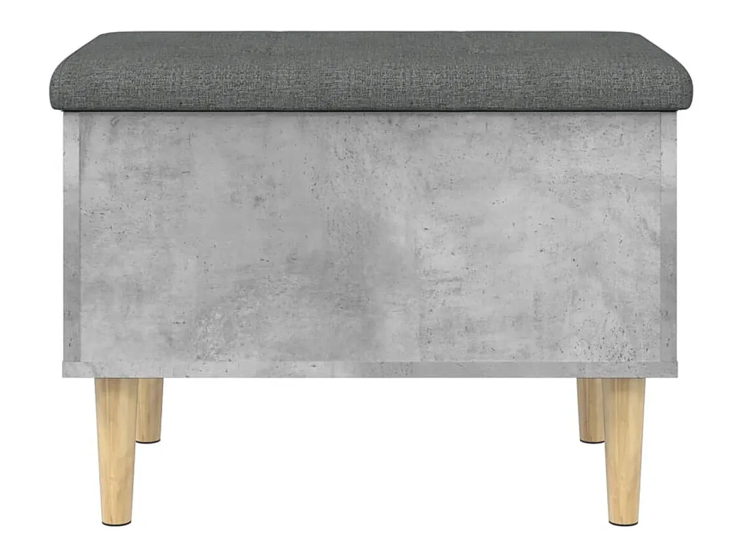 Banco de almacenaje de madera de ingeniería gris hormigón 62x42x46 cm