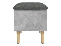 Banco de almacenaje de madera de ingeniería gris hormigón 62x42x46 cm
