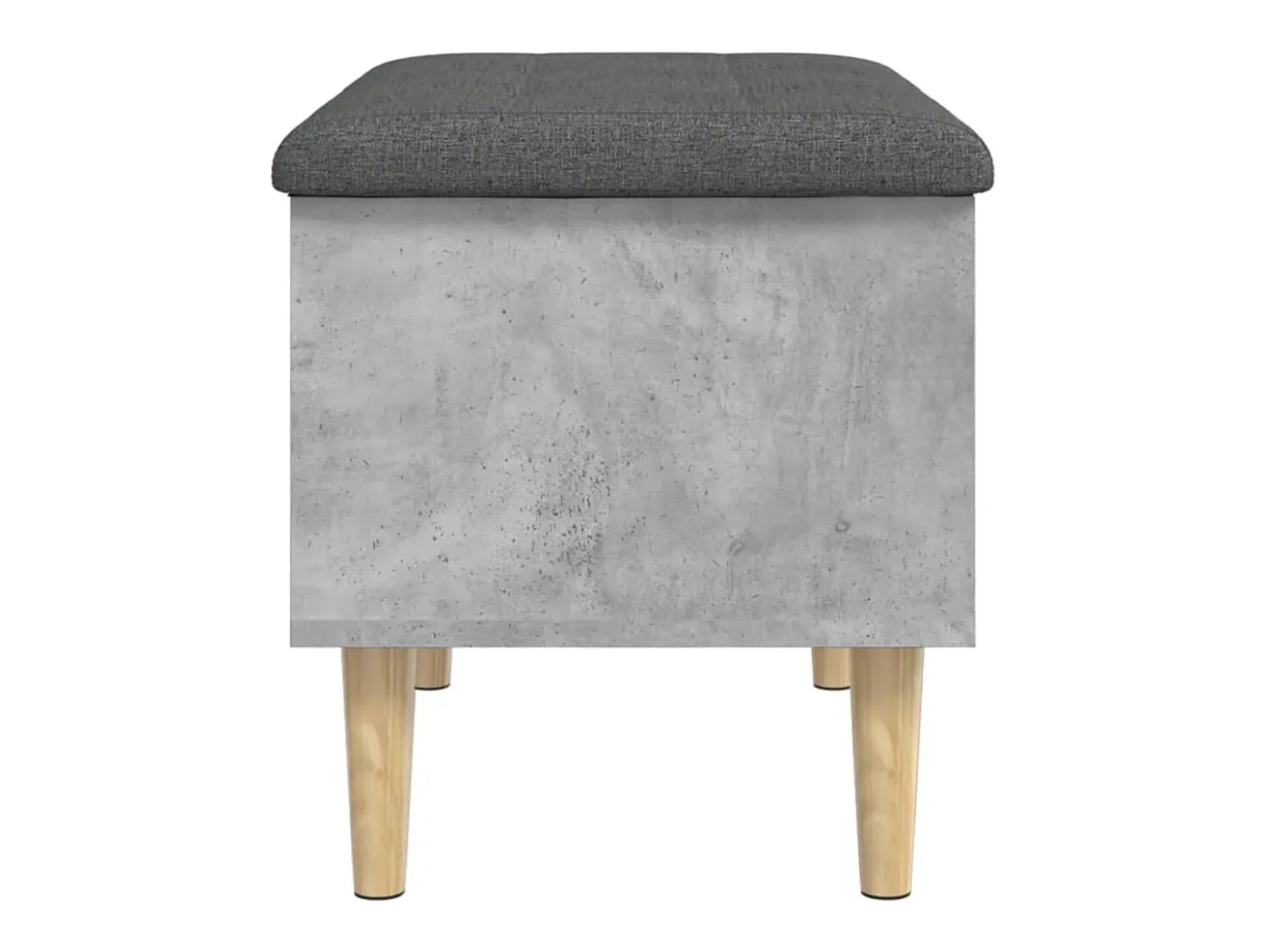 Banco de almacenaje de madera de ingeniería gris hormigón 62x42x46 cm