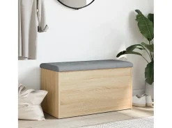 Banco de almacenaje de roble Sonoma 82x42x45 cm madera de ingeniería