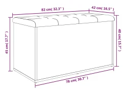 Banco de almacenaje de roble Sonoma 82x42x45 cm madera de ingeniería