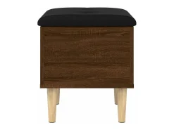 Banco de almacenaje de roble marrón 42x42x46 cm madera de ingeniería