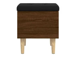 Banco de almacenaje de roble marrón 42x42x46 cm madera de ingeniería