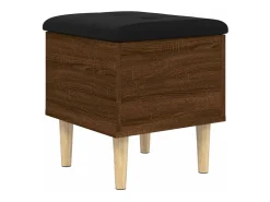Banco de almacenaje de roble marrón 42x42x46 cm madera de ingeniería