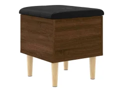 Banco de almacenaje de roble marrón 42x42x46 cm madera de ingeniería