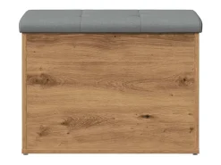 Banco de almacenaje de roble artesanal 62x42x45 cm madera de ingeniería