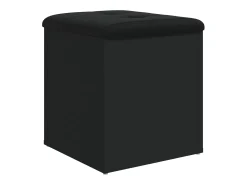 Banco de almacenaje negro 42x42x45 cm madera de ingeniería