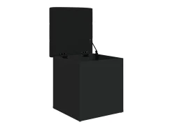 Banco de almacenaje negro 42x42x45 cm madera de ingeniería