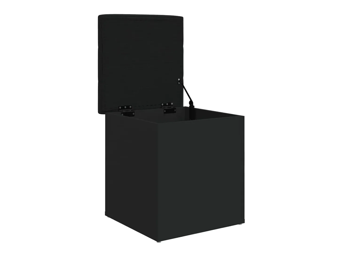 Banco de almacenaje negro 42x42x45 cm madera de ingeniería
