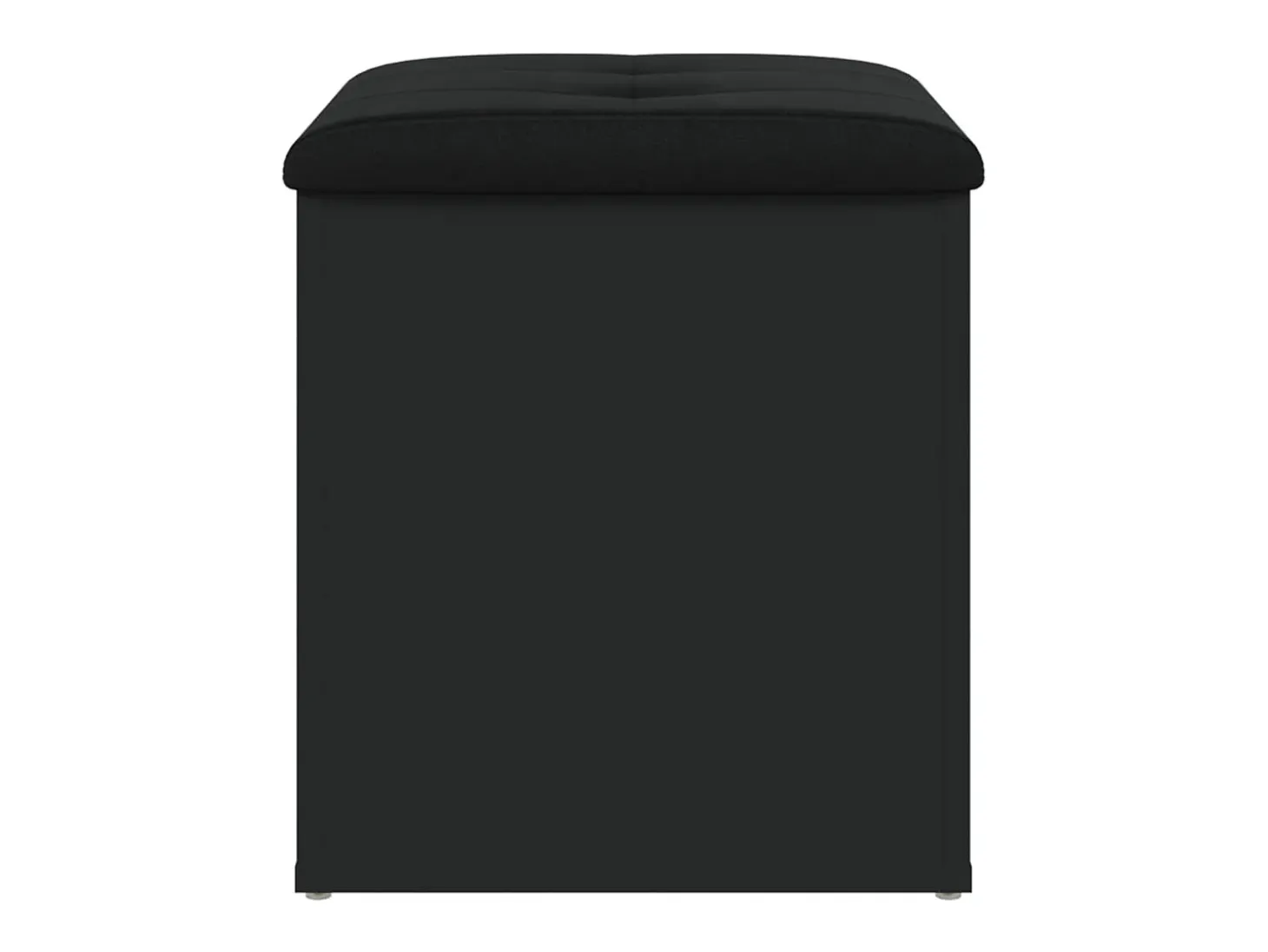 Banco de almacenaje negro 42x42x45 cm madera de ingeniería