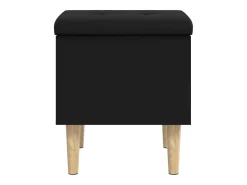 Banco de almacenaje negro 42x42x46 cm madera de ingeniería