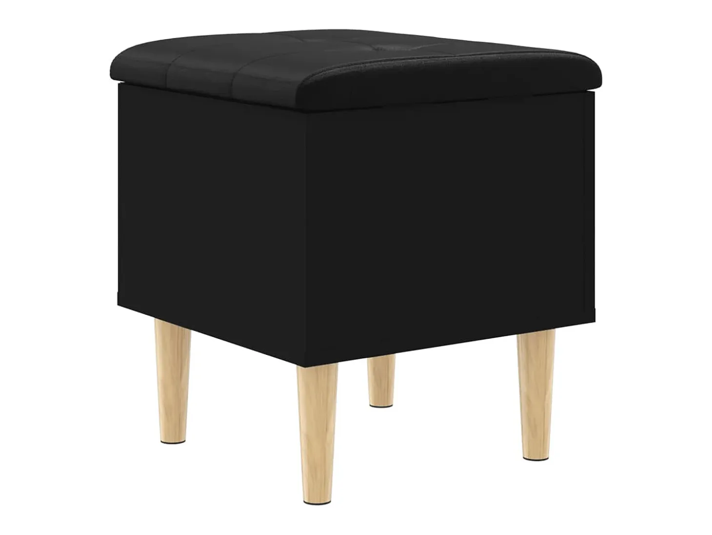 Banco de almacenaje negro 42x42x46 cm madera de ingeniería