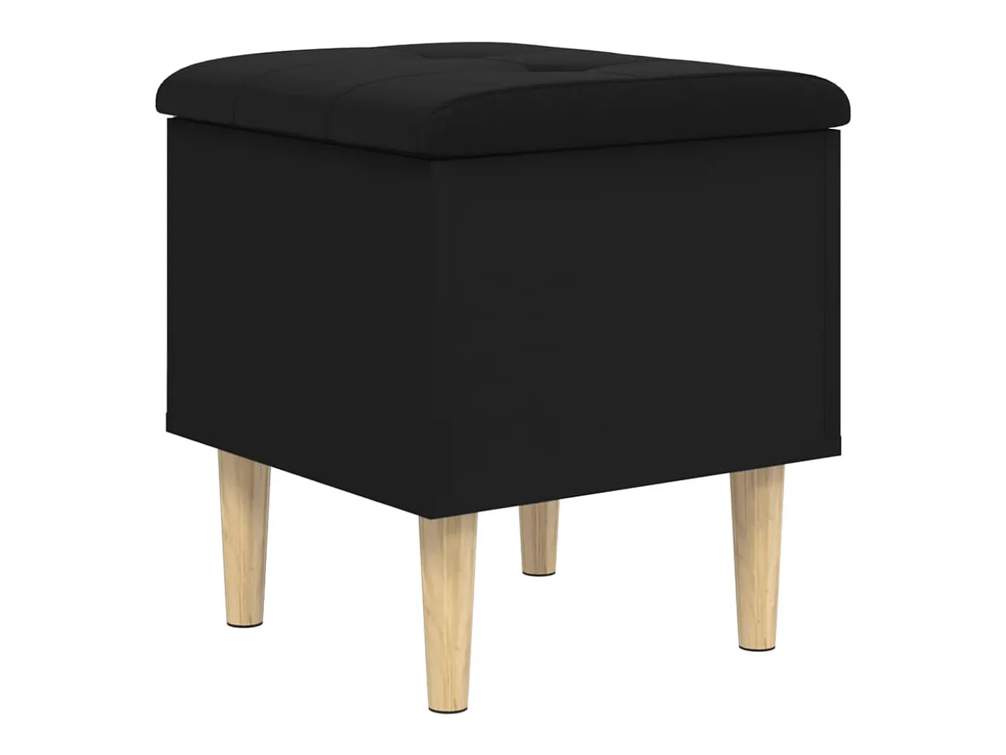 Banco de almacenaje negro 42x42x46 cm madera de ingeniería