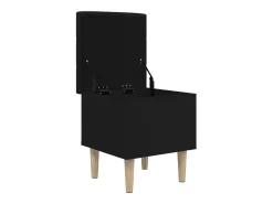 Banco de almacenaje negro 42x42x46 cm madera de ingeniería
