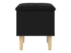 Banco de almacenaje negro 42x42x46 cm madera de ingeniería