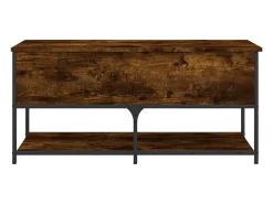 Banco de almacenaje roble ahumado 100x42,5x47 cm madera de ingeniería