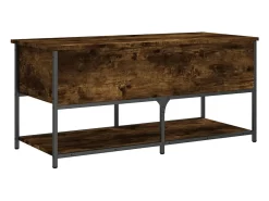 Banco de almacenaje roble ahumado 100x42,5x47 cm madera de ingeniería