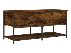 Banco de almacenaje roble ahumado 100x42,5x47 cm madera de ingeniería