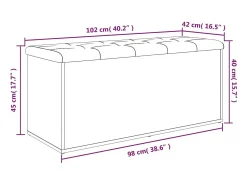 Banco de almacenaje Sonoma gris 102x42x45 cm madera de ingeniería