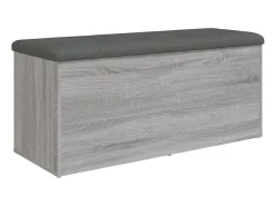 Banco de almacenaje Sonoma gris 102x42x45 cm madera de ingeniería
