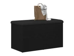 Banco de almacenamiento de roble negro 82 x 42 x 45 cm Madera de ingeniería