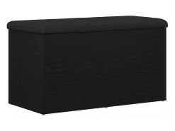 Banco de almacenamiento de roble negro 82 x 42 x 45 cm Madera de ingeniería