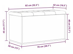 Banco de almacenamiento de roble negro 82 x 42 x 45 cm Madera de ingeniería
