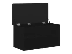 Banco de almacenamiento de roble negro 82 x 42 x 45 cm Madera de ingeniería