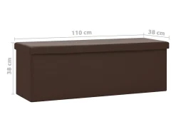 Banco de almacenamiento plegable de PVC marrón