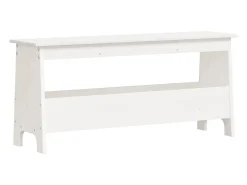 Banco de entrada blanco 100x28x45 cm madera maciza de pino