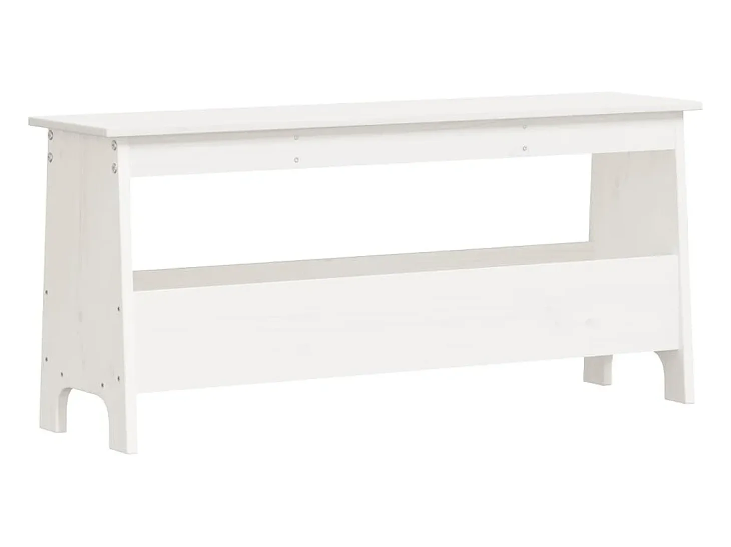 Banco de entrada blanco 100x28x45 cm madera maciza de pino